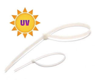 Stahovací páska bílá - 4,8 x 200mm / 50ks